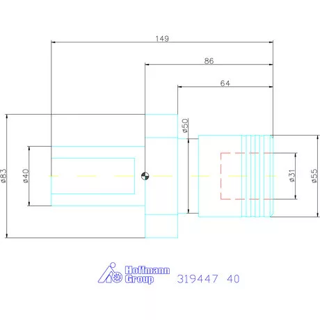 Holex Gyorscserés menetfúró befogó M6 − M20 40 mm