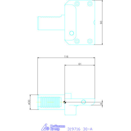 Garant VDI adapter, hajlított, rúdmegfogóhoz 30-A