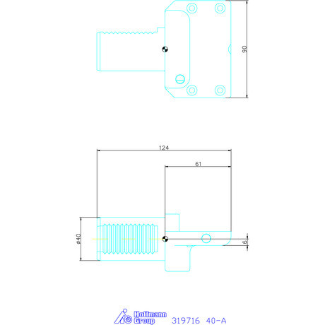 Garant VDI adapter, hajlított, rúdmegfogóhoz 40-A