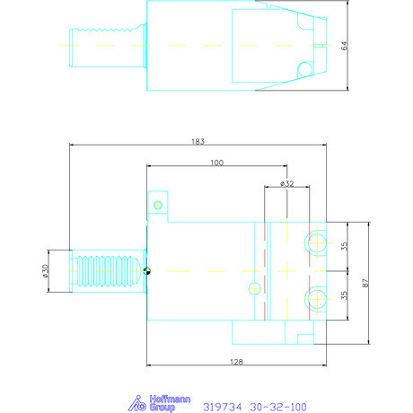 Ews Kombinált tartó furatkéshez, hasított 30-32-100