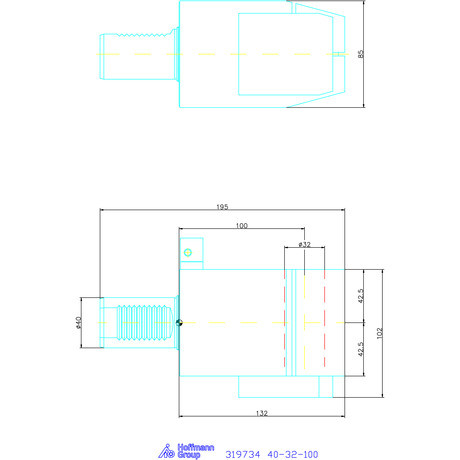 Ews Kombinált tartó furatkéshez, hasított 40-32-100