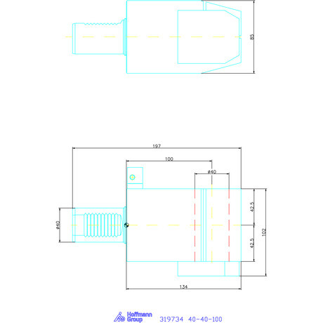 Ews Kombinált tartó furatkéshez, hasított 40-40-100