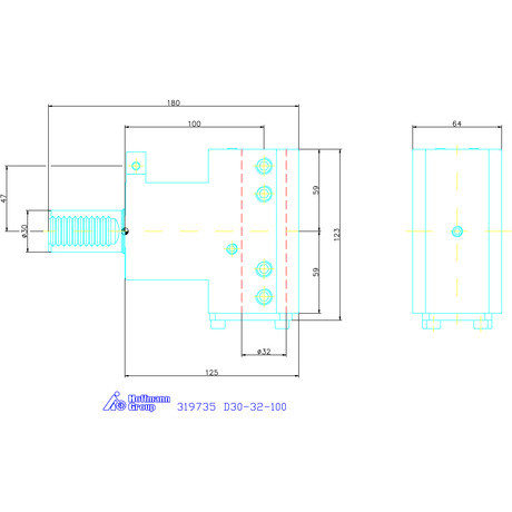 Ews Kombi dupla tartó furatkéshez D30-32-100