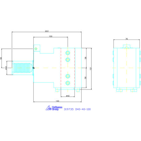 Ews Kombi dupla tartó furatkéshez D40-40-100