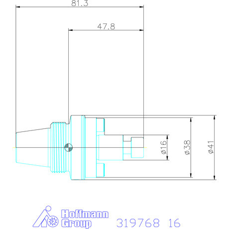 Gyorscserés adapter, marófej belső anyához ER 25 16 mm