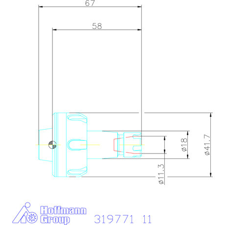 Garant Gyorscserés adapter, ER-Mini, külső anyával ER 25 11