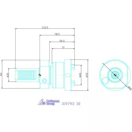 Garant Menetmetsző tartó hosszkiegyenlítéssel VDI 30 mm