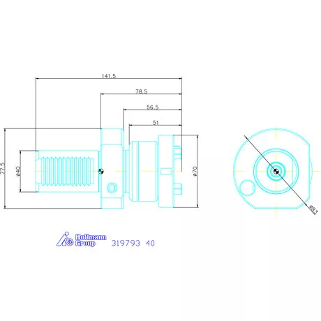 Garant Menetmetsző tartó hosszkiegyenlítéssel VDI 40 mm