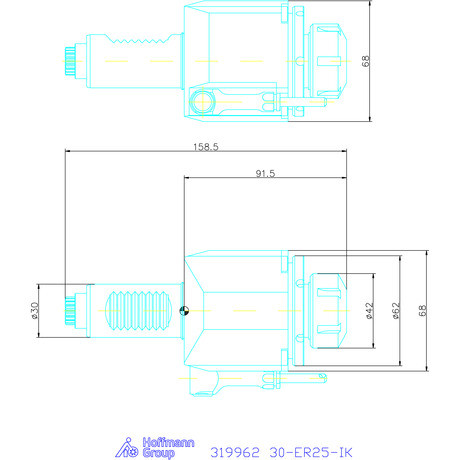 Garant Meghajtott szerszám, axiális 30-ER25-IK