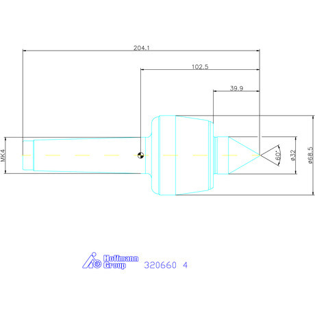 Röhm Forgócsúcs 60° 4