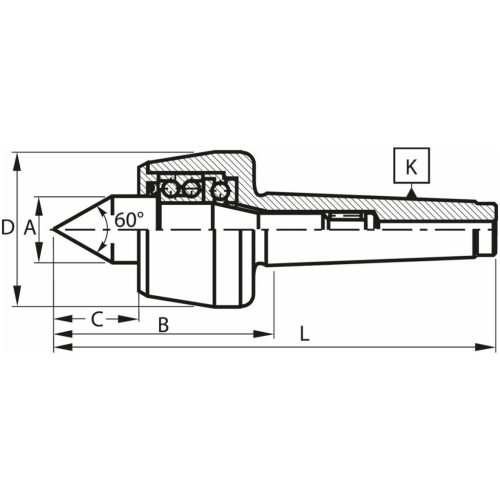 Röhm Forgócsúcs meghosszabbított csúccsal 60° / 30° 2