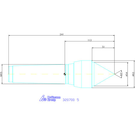 Pointtech Precíziós kivitelű forgócsúcs Csúcsszög 60° 5