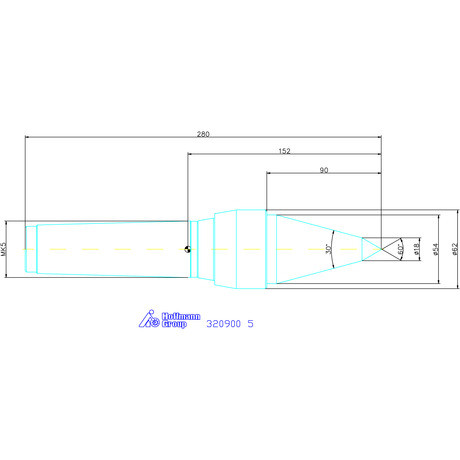 Pointtech Precíziós kivitelű forgócsúcs Csúcsszög 60° / 30° 5