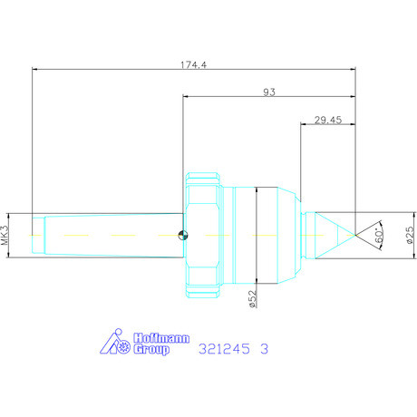 Garant Nagy teljesítményű forgócsúcs keményfém betéttel és kiszerelő anyával 3