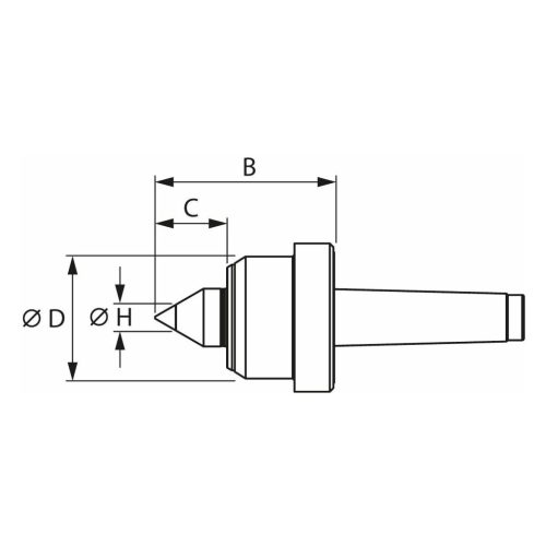 Garant Nagy teljesítményű forgócsúcs keményfém betéttel és kiszerelő anyával 5