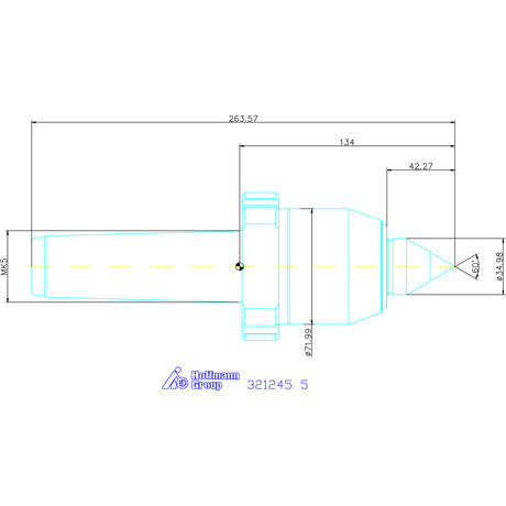Garant Nagy teljesítményű forgócsúcs keményfém betéttel és kiszerelő anyával 5