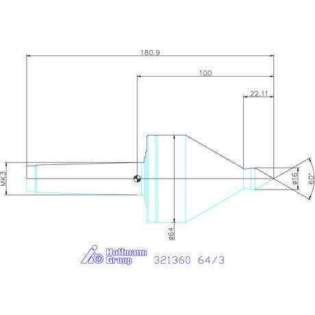 Garant Precíziós forgócsúcs meghosszabbított csúccsal 64/3