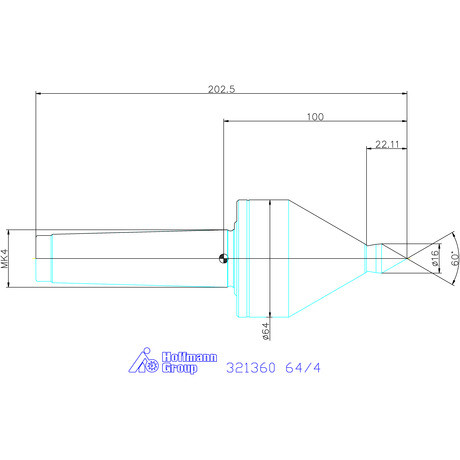 Garant Precíziós forgócsúcs meghosszabbított csúccsal 64/4