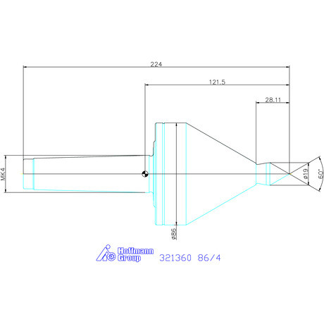 Garant Precíziós forgócsúcs meghosszabbított csúccsal 86/4
