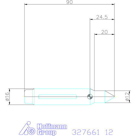 Röhm CoAE központosító csúcs homlokmenesztőhöz 12 mm