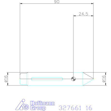 Röhm CoAE központosító csúcs homlokmenesztőhöz 16 mm