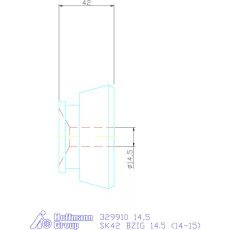 Hainbuch Szorítóvas sima 14,5 mm