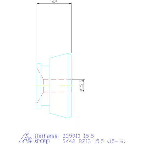 Hainbuch Szorítóvas sima 15,5 mm