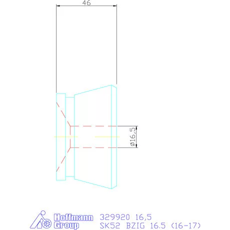 Hainbuch Szorítóvas sima 16,5 mm