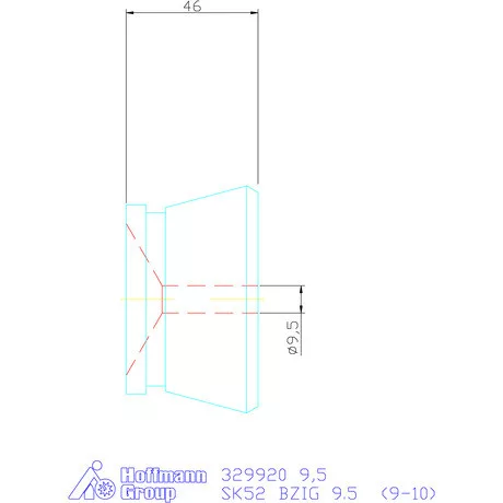 Hainbuch Szorítóvas sima 9,5 mm