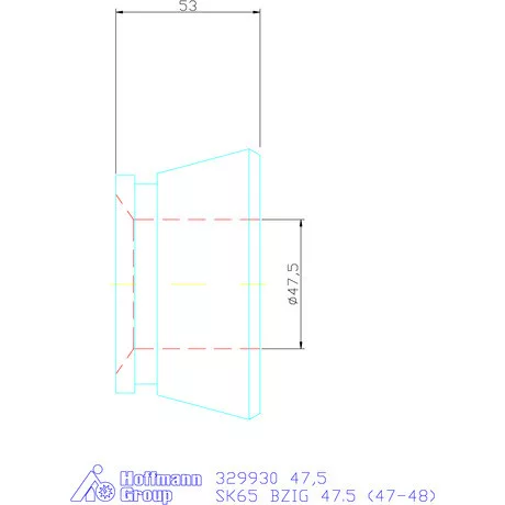 Hainbuch Szorítóvas sima 47,5 mm
