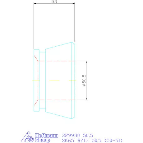 Hainbuch Szorítóvas sima 50,5 mm