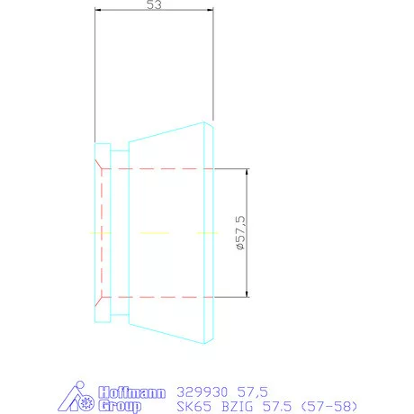 Hainbuch Szorítóvas sima 57,5 mm
