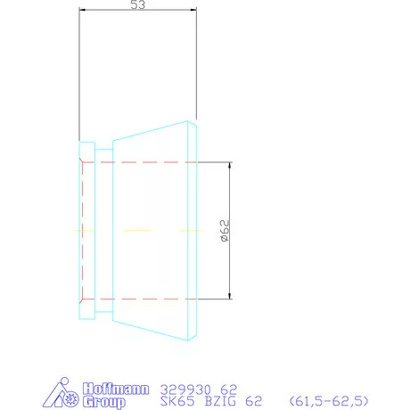 Hainbuch Szorítóvas sima 62 mm