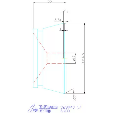 Hainbuch Szorítóvas sima 17 mm
