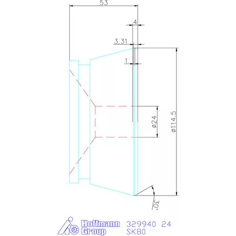 Hainbuch Szorítóvas sima 24 mm