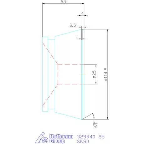 Hainbuch Szorítóvas sima 25 mm