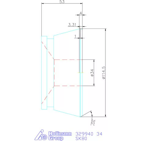 Hainbuch Szorítóvas sima 34 mm