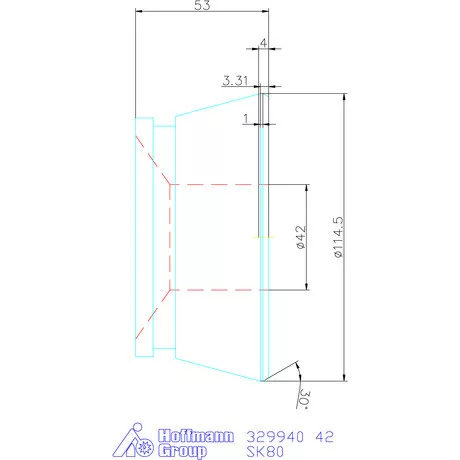 Hainbuch Szorítóvas sima 42 mm