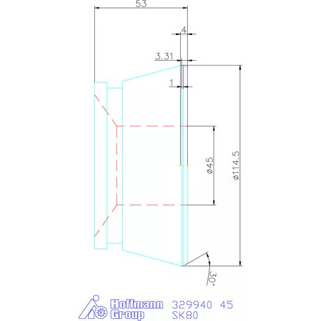 Hainbuch Szorítóvas sima 45 mm