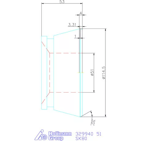 Hainbuch Szorítóvas sima 51 mm