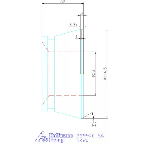 Hainbuch Szorítóvas sima 56 mm