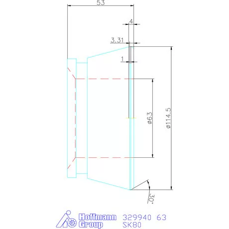 Hainbuch Szorítóvas sima 63 mm