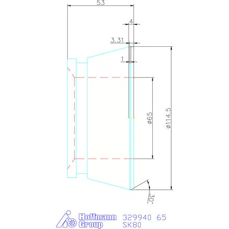 Hainbuch Szorítóvas sima 65 mm