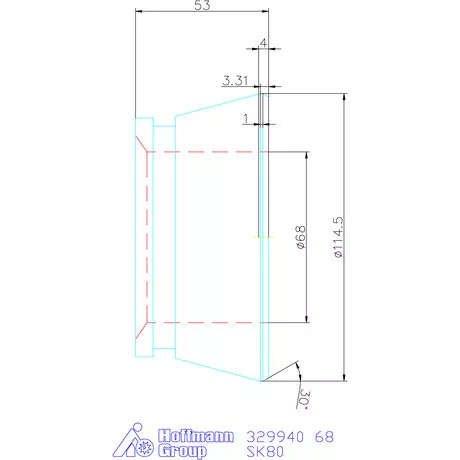 Hainbuch Szorítóvas sima 68 mm
