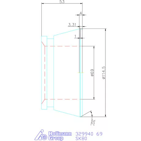 Hainbuch Szorítóvas sima 69 mm