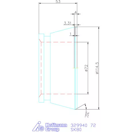 Hainbuch Szorítóvas sima 72 mm