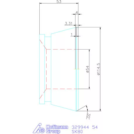 Hainbuch Szorítóvas Kereszt- és hosszanti recézéssel 54 mm