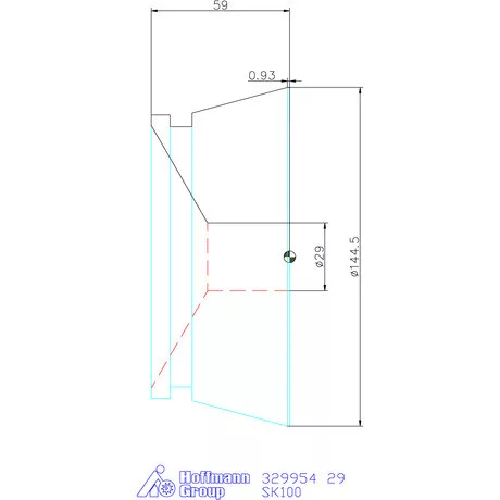 Hainbuch Szorítóvas kereszt és hosszanti recézéssel 29 mm