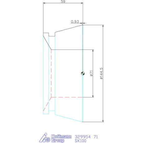 Hainbuch Szorítóvas kereszt és hosszanti recézéssel 71 mm