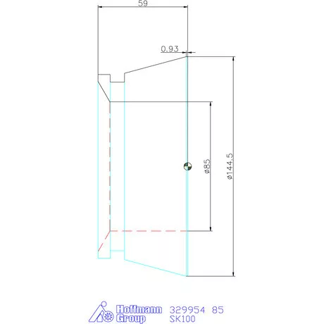 Hainbuch Szorítóvas kereszt és hosszanti recézéssel 85 mm